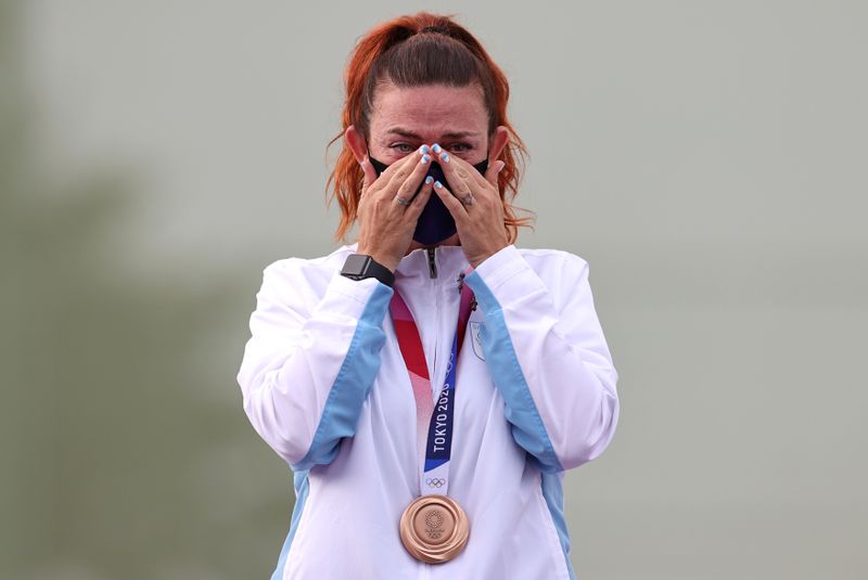 Shooting – Women’s Trap – Medal Ceremony