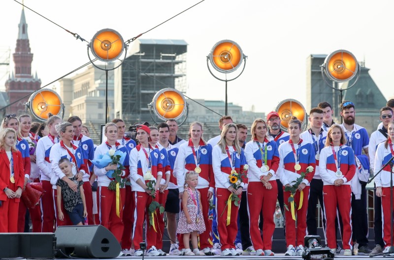 Welcoming ceremony for athletes of the Russian Olympic Committee in