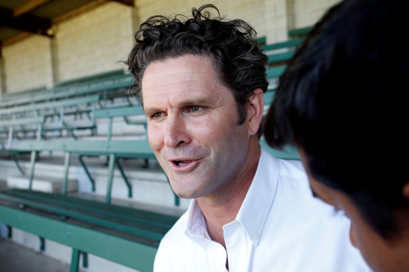 FILE PHOTO: Chris Cairns gives a news conference on day