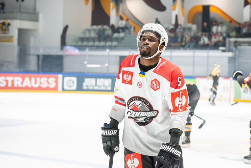 HC Donbass player Jalen Smereck is seen during the Hockey