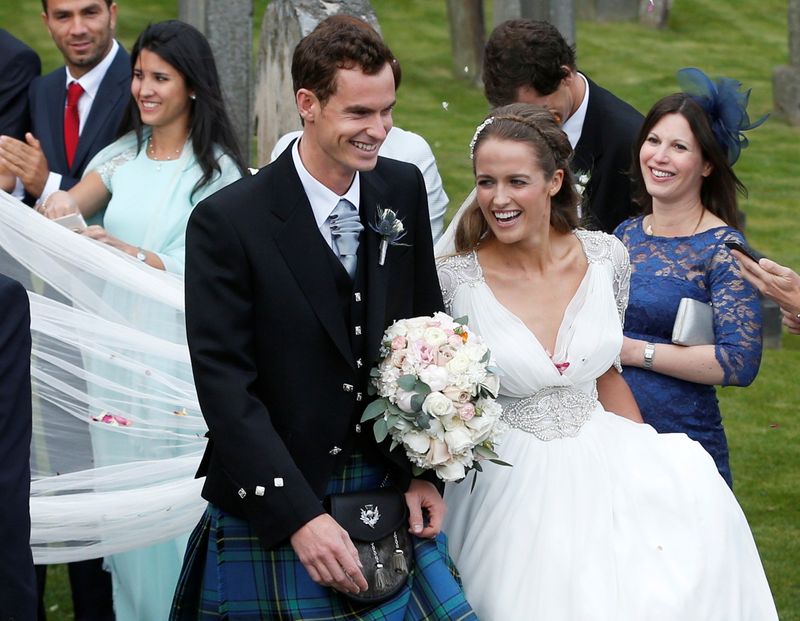 FILE PHOTO: Tennis player Andy Murray leaves after his wedding