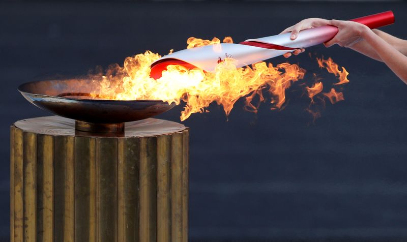 Flame handover ceremony in Athens for the Beijing 2022 Winter