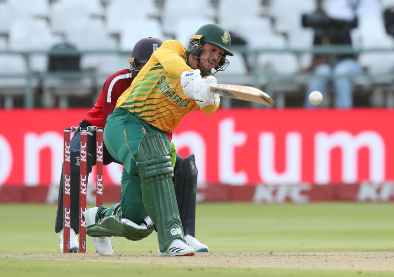 FILE PHOTO: South Africa’s Quinton de Kock in action