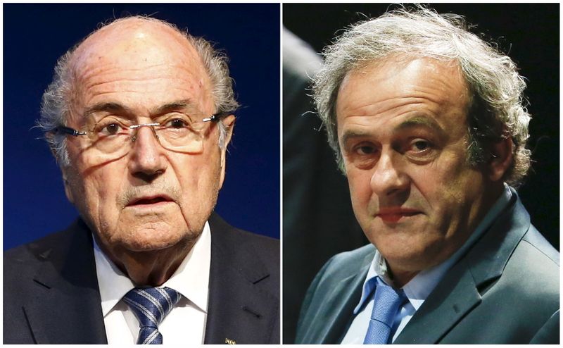 Combination file photo of FIFA President Blatter and UEFA President