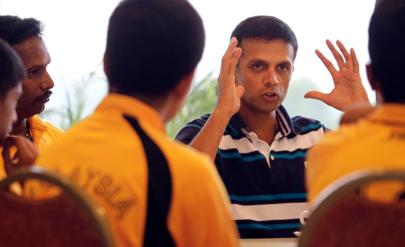 Former Indian cricket captain Dravid speaks to Malaysian U-16 cricketers