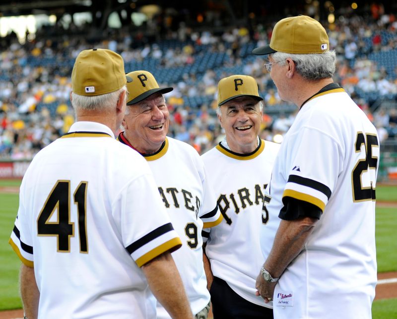 Pirates from the 1971 World Series Championship team share a