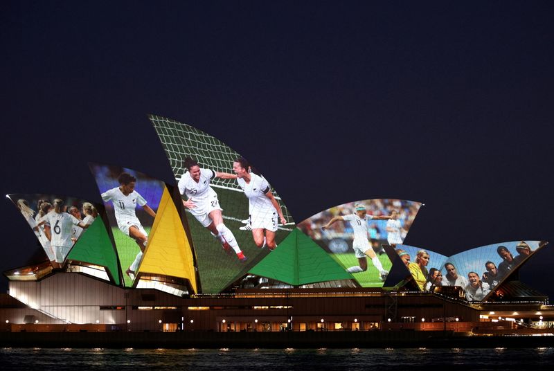 FILE PHOTO: The Sydney Opera House lights up in celebration