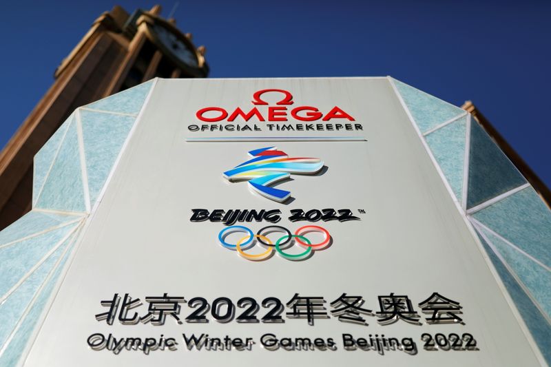 Countdown clock for the Beijing 2022 Winter Olympic Games in