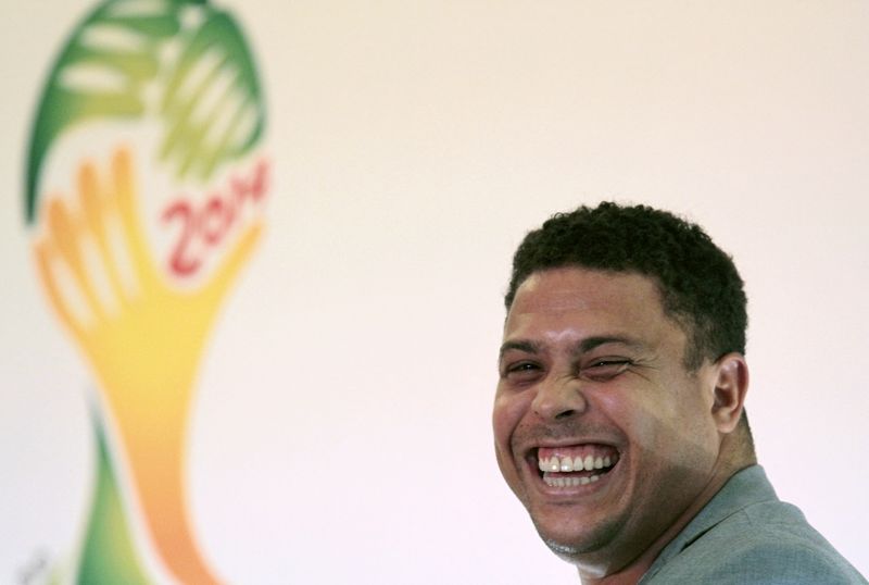 Former Brazil striker Ronaldo during a news conference in Rio