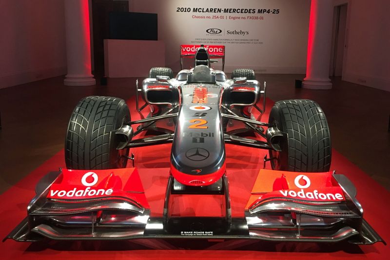 Hamilton’s McLaren F1 displayed ahead of auction in London
