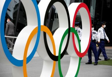 FILE PHOTO: Anti-Olympics protest in Tokyo