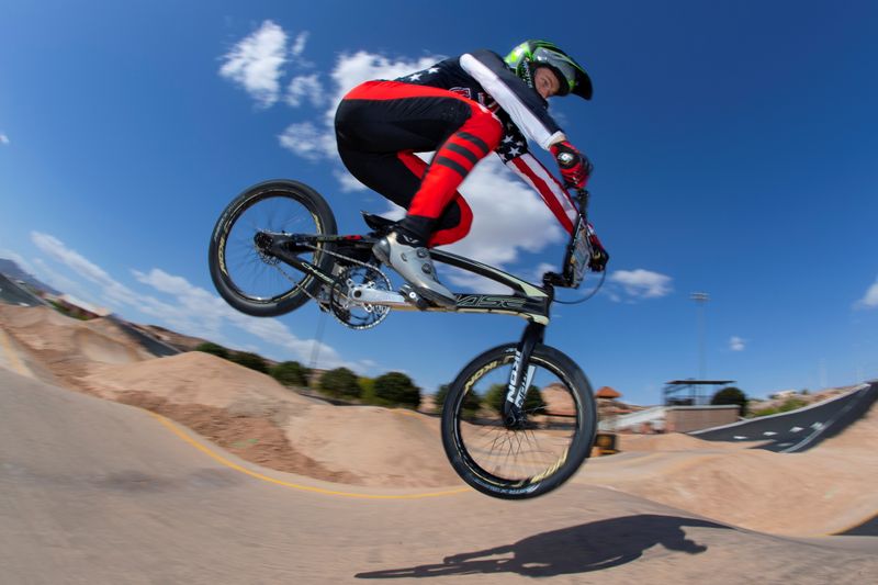 U.S. Olympic BMX gold medallist Connor Fields trains for the