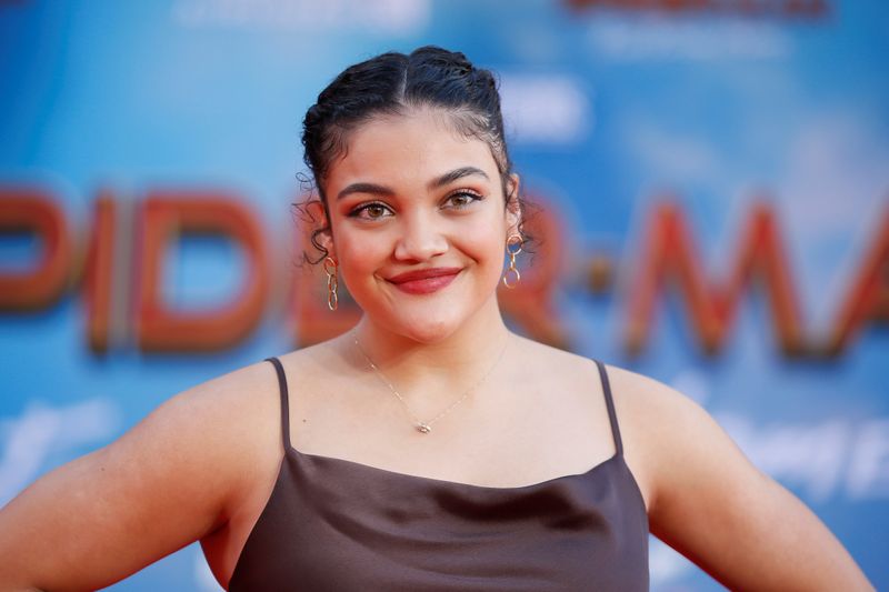 U.S. Olympic gymnast Laurie Hernandez poses at the World Premiere