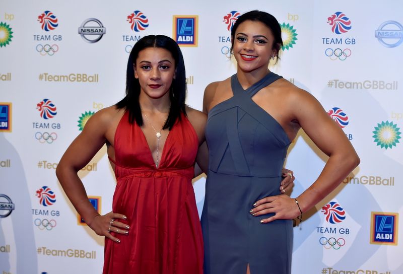 FILE PHOTO: Becky Downie (L) and Ellie Downie (R) pose