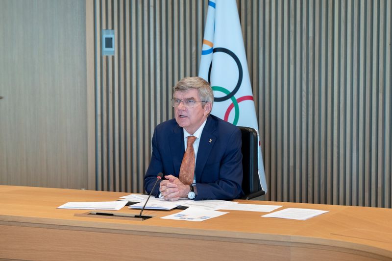 FILE PHOTO: IOC President Bach attends Executive Board virtual meeting