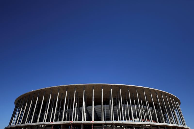 A general view of the Mane Garrincha National Stadium in