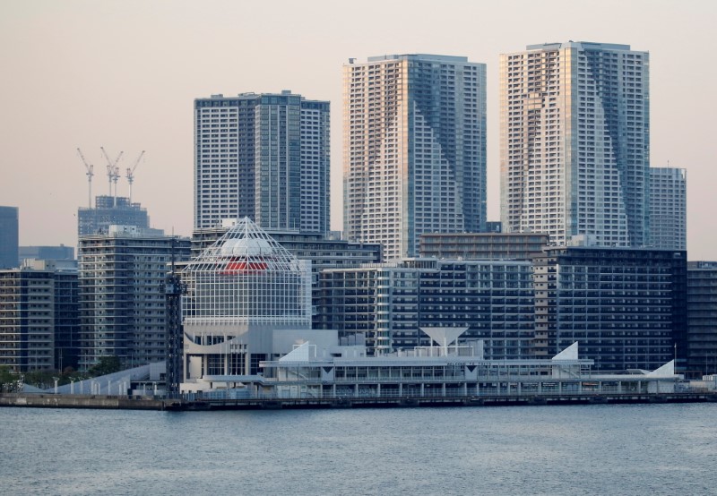 FILE PHOTO: 2020 Tokyo Olympic Games athletes’ village (foreground) is