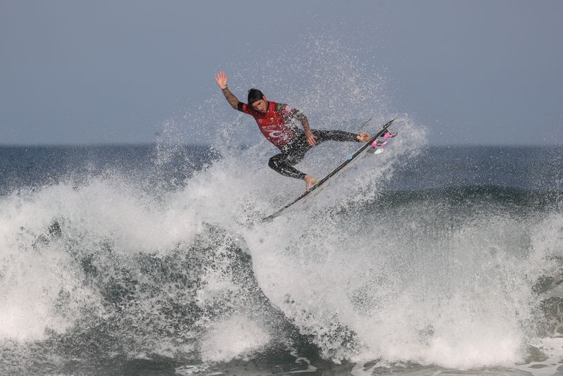 FILE PHOTO: Surfer Gabriel Medina of Brazil competes in a