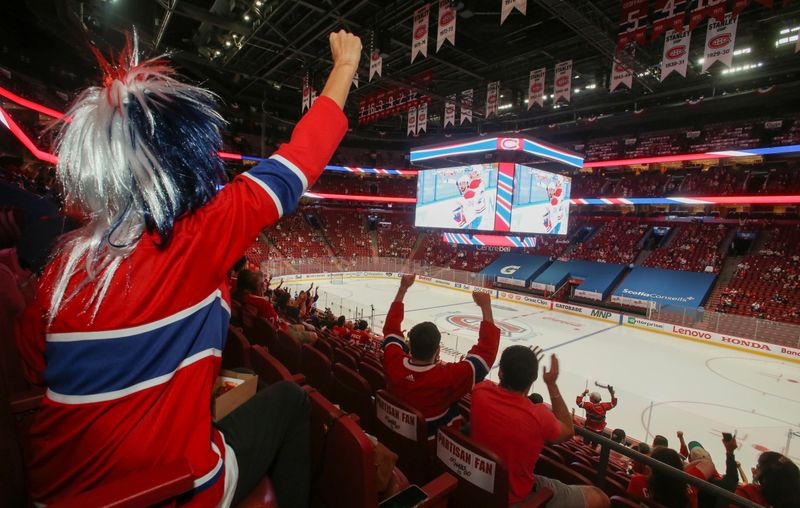 Montreal Canadiens hockey fans watch the second away game of
