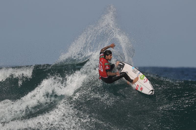 FILE PHOTO: Surfer Gabriel Medina of Brazil competes in a