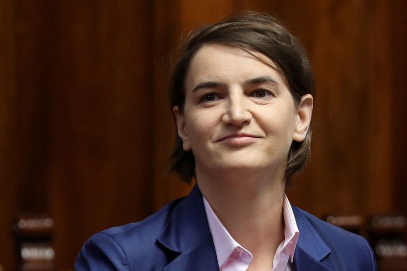 FILE PHOTO: Serbia’s Prime Minister designate Ana Brnabic arrives for