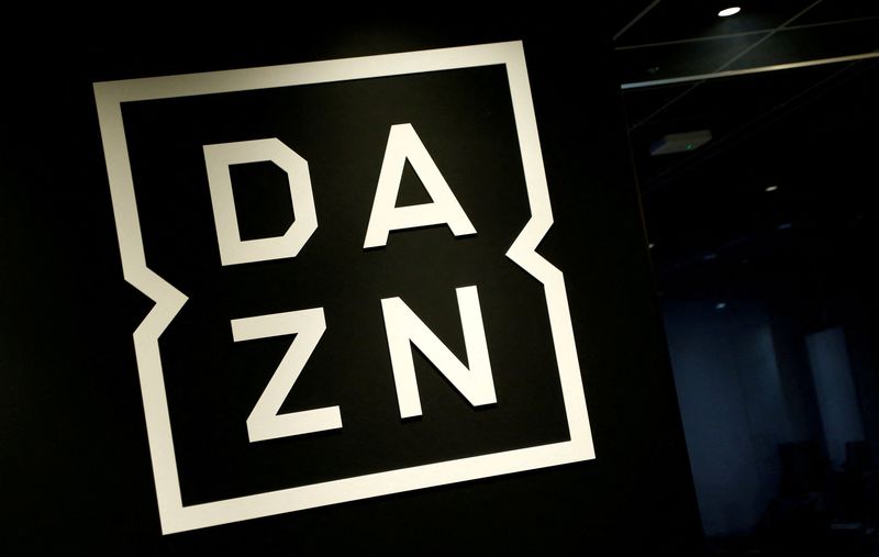FILE PHOTO: Internet streaming service DAZN’s logo is pictured in