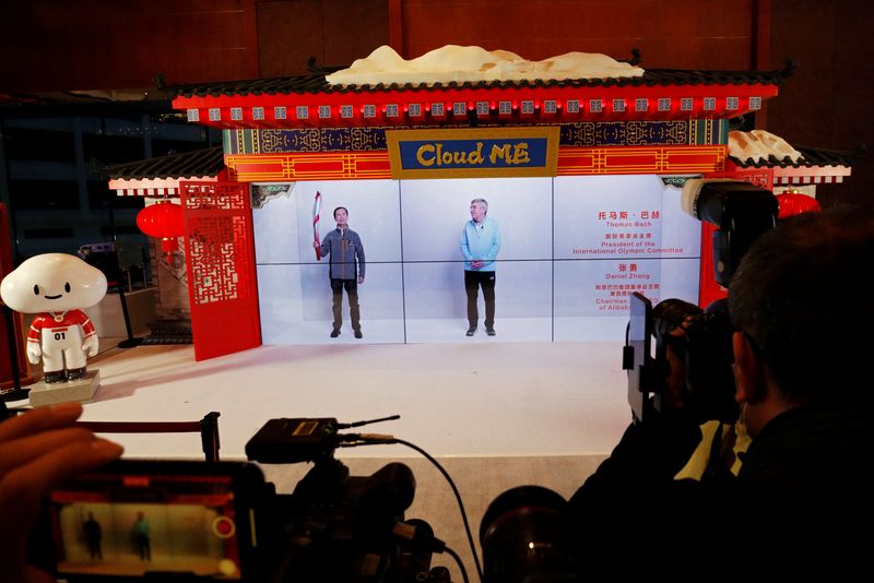IOC President Thomas Bach and Alibaba Chief Executive Daniel Zhang