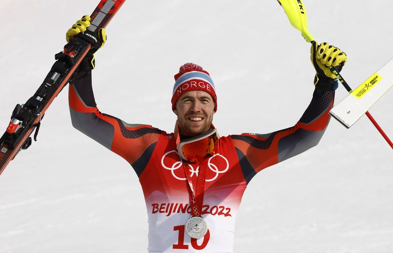 Victory Ceremony – Alpine Skiing – Men’s Alpine Combined
