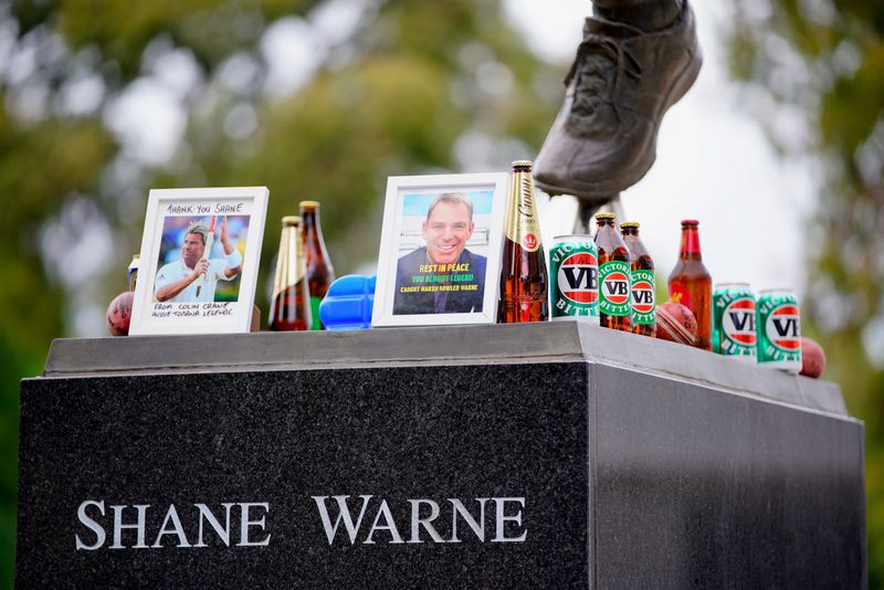 Tributes for late cricketer Shane Warne at the Melbourne Cricket