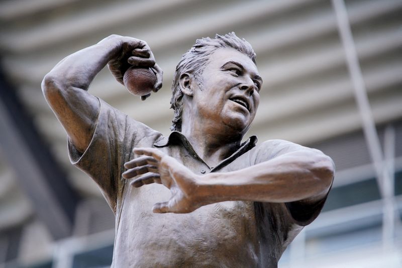 FILE PHOTO: A statue of late cricketer Shane Warne at