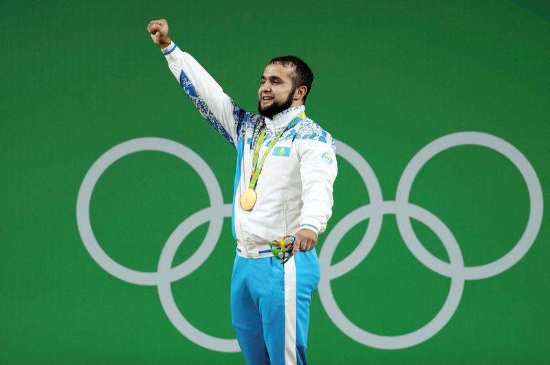 FILE PHOTO: Weightlifting – Men’s 77kg Victory Ceremony
