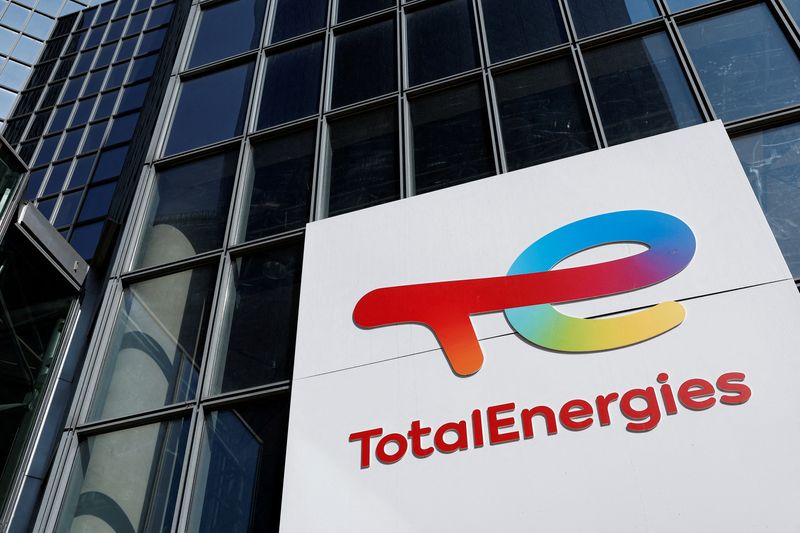 FILE PHOTO: The TotalEnergies logo sits on the company’s headquarter