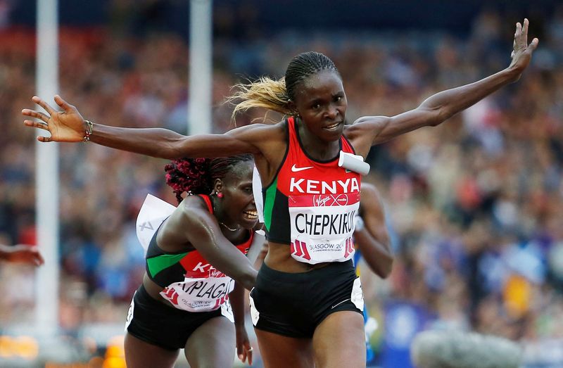 FILE PHOTO: Chepkirui of Kenya takes first place ahead of