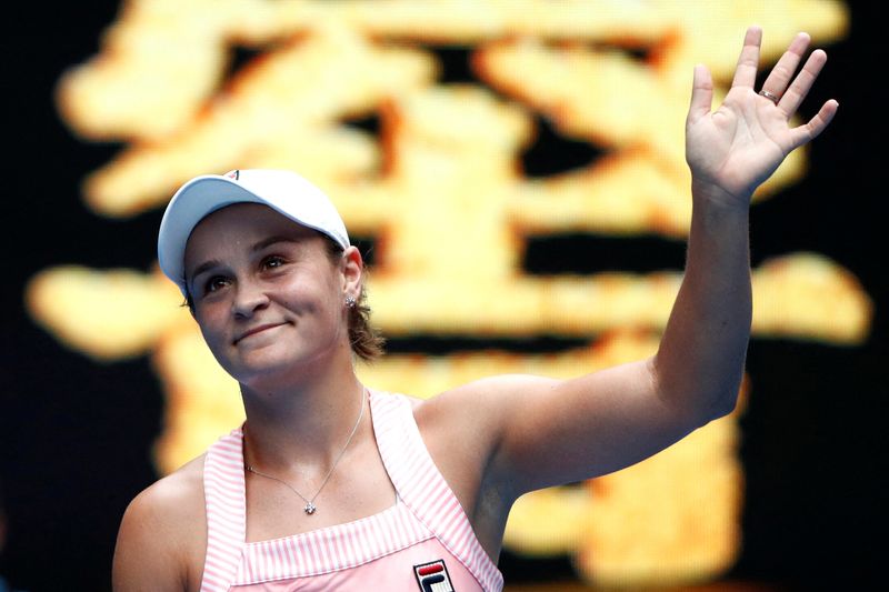 FILE PHOTO: Australia’s Ashleigh Barty waves to spectators after winning