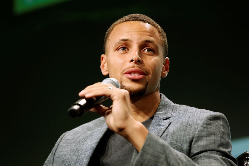 Golden State Warriors’ Stephen Curry speaks during 2016 TechCrunch Disrupt