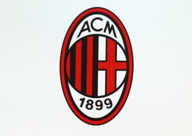 AC Milan logo is seen at the San Siro stadium