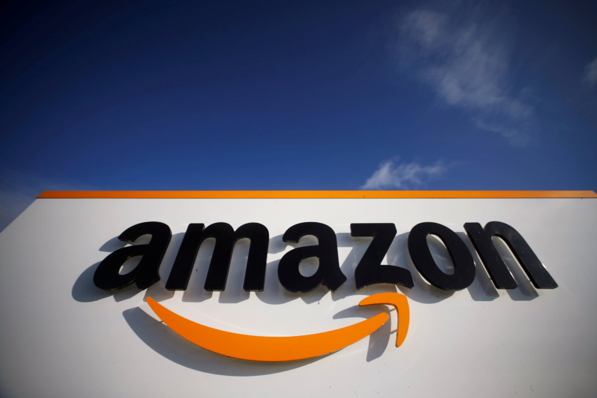FILE PHOTO: The logo of Amazon is seen at the