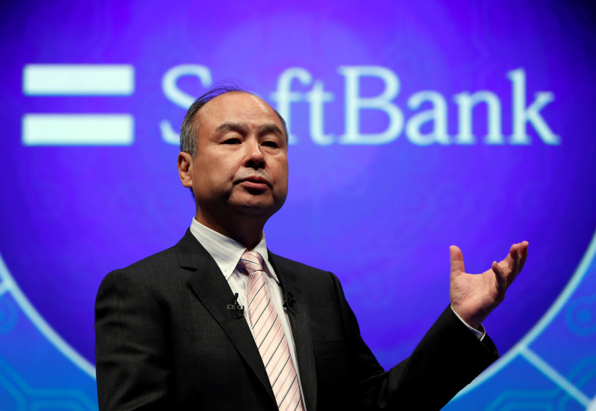 SoftBank Group Corp Chairman and CEO Masayoshi Son speaks during