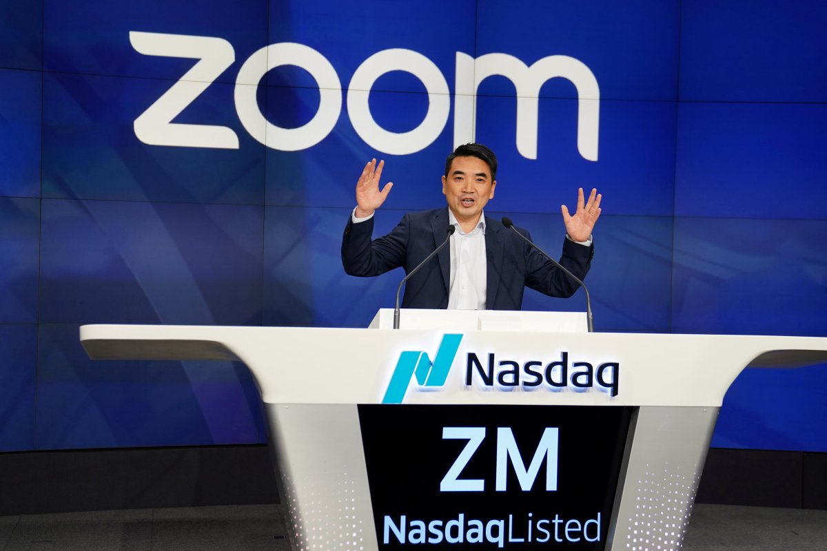Eric Yuan, CEO of Zoom Video Communications takes part in