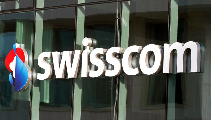 The logo of Swiss telecom company Swisscom AG is seen