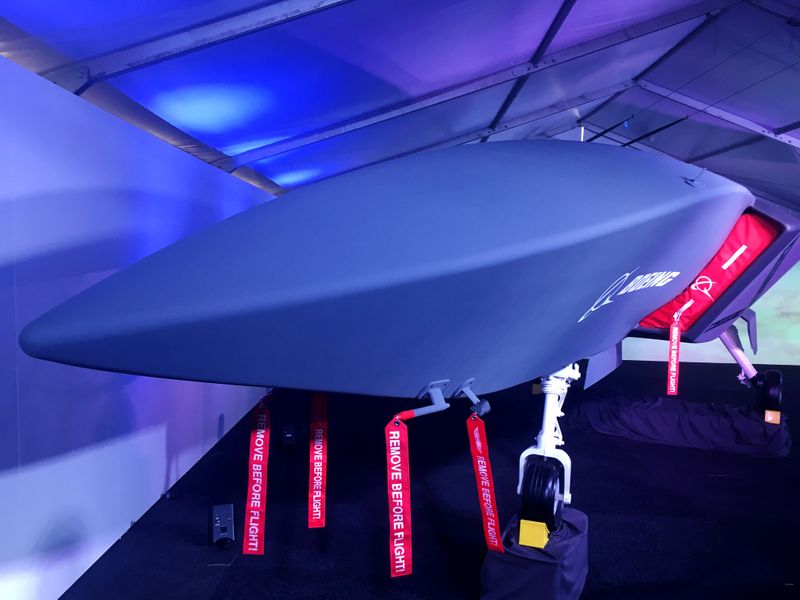 FILE PHOTO: A model of Boeing’s new unmanned, fighter-like jet