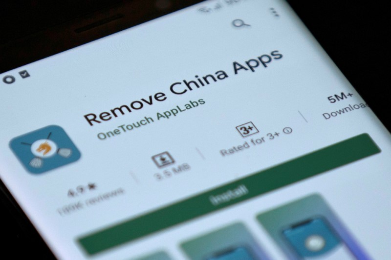FILE PHOTO: Remove China Apps is seen in the Google