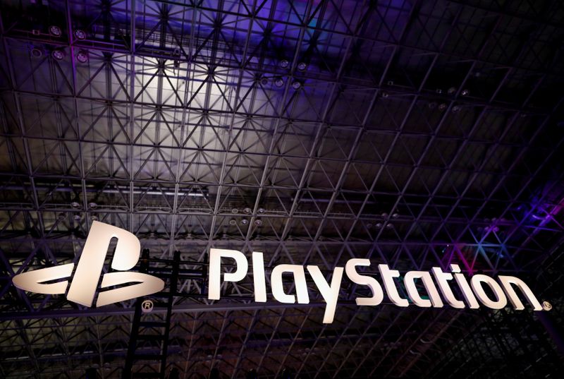 FILE PHOTO: The logo of Sony PlayStation is displayed at