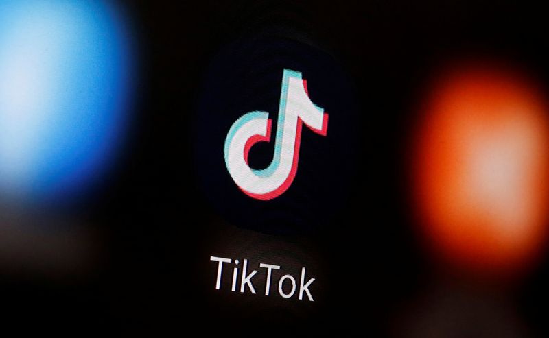 A TikTok logo is displayed on a smartphone in this