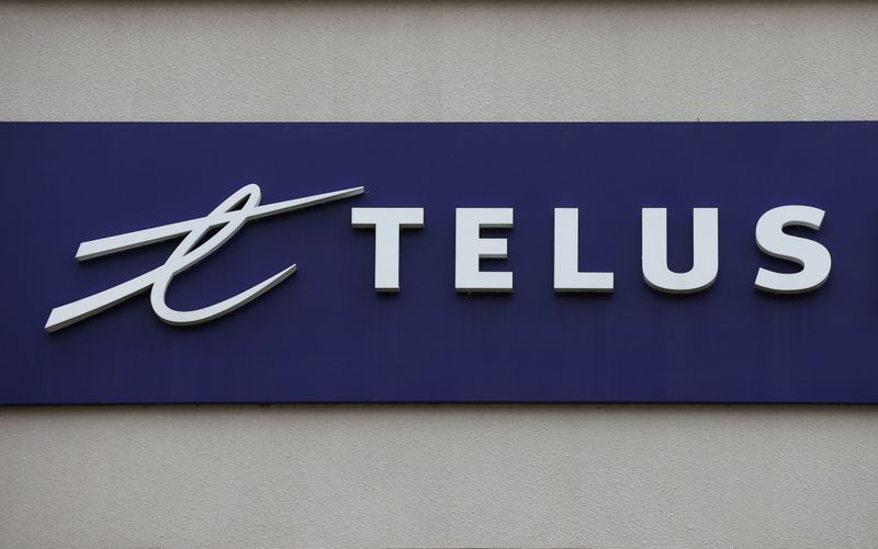 A Telus Corporation sign is pictured in Ottawa