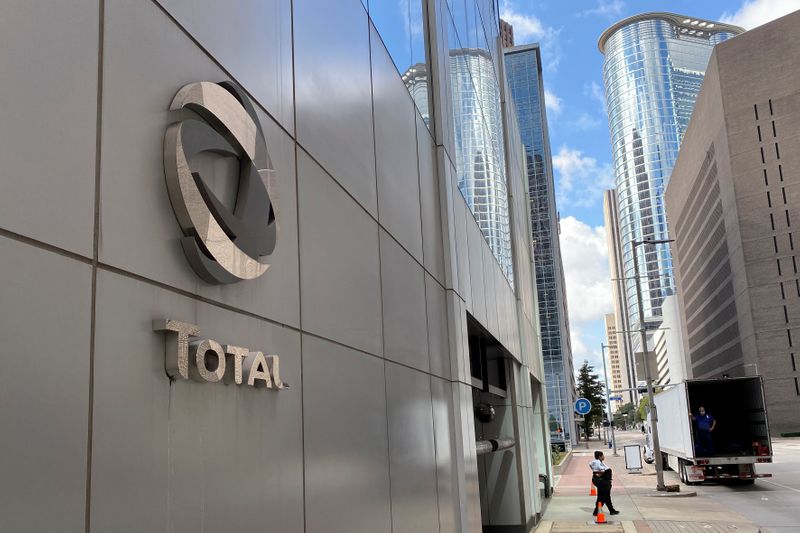 The Total logo on the Total Plaza building, the U.S.