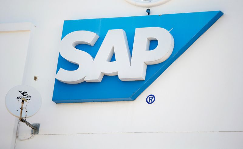 SAP logo is seen at SAP company offices in Woodmead,