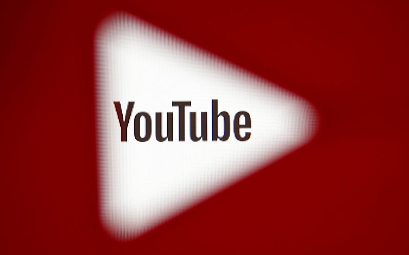FILE PHOTO: A 3D-printed YouTube icon is seen in front
