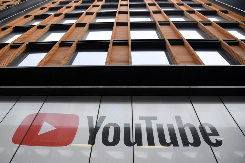 FILE PHOTO: YouTube signage is seen at their offices in