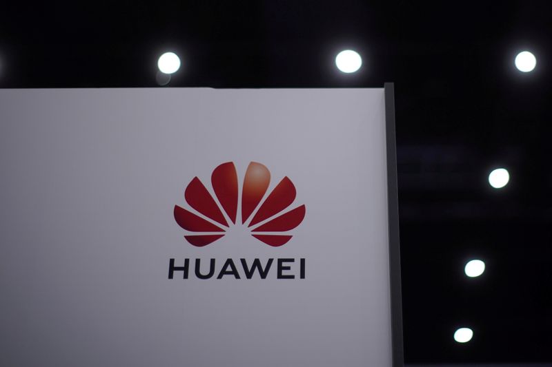 FILE PHOTO: The Huawei logo is seen at Huawei Connect